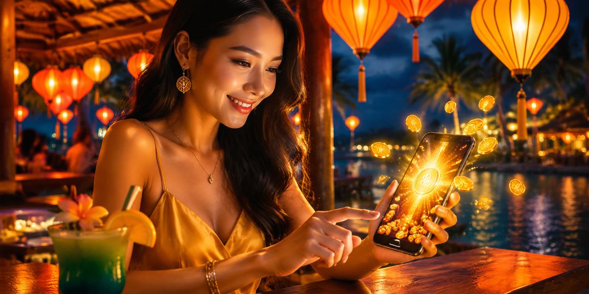 Không gian đèn lồng Hội An biểu tượng cho sự may mắn và khuyến mãi hoàn trả af1